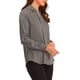 thumbnail image 4 of CAMISAS ELEGANTES PARA MUJER INSPIRADAS CHIC, CON CUELLO PUNTA V Y MANGAS LARGAS, BLUSA DE SATÉN SUAVE M GRIS, 4 of 6