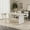 white, variant on KATBOC Modern Dining Table Set, 70in Kitchen Table with Solid Oak Chairs, MDF Top & Corrugated Metal Legs, for Family Dining, Parties, Small Spaces, Black