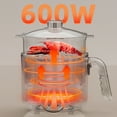 thumbnail image 5 of Electric Hot Pot with Steamer, 1.8L Nonstick Electric Cooker Steamer, Portable Mini Ramen Cooker With 2 Temp Settings for Cooking Ramen/Noodles/Soup/Oatmeal, Gray(Rotary Switch), 5 of 8