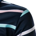 thumbnail image 5 of IYTR Mens T Shirts Casual Comfy Striped Short Sleeve Summer T Shirts Leisure Sport Shirts Pullover Lapel Dark Blue S, 5 of 7
