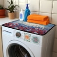 thumbnail image 3 of ZIATUBLES Washing Machine Dust Cover Pad Multiple Washer and Dryer Top Protector Mat for Laundry Room Kitchen Washable Home Decor Accessories, 24 x 19.7 Inch, Butterfly Floral Sky, 3 of 7