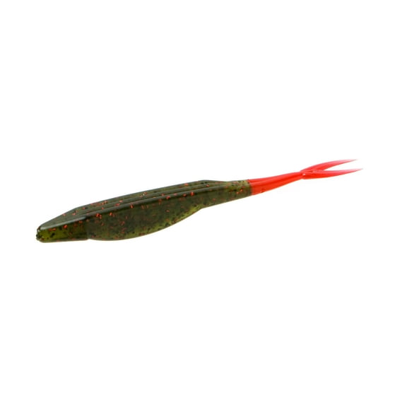 Zoom Super Fluke 5'' Avocado/Red 10pk