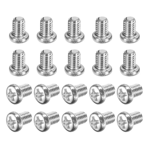 Uxcell M4x6-0.7mm Pan Head Machine Screws, Phillips Drive for Computers, 50 Pcs