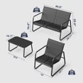 thumbnail image 2 of Asofer 4-PCS Outdoor Patio Furniture Set with Glass Table, Bistro Table and Chairs Set for Poolside, Porch, Lawn,Black, 2 of 6