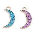 thumbnail image 4 of HOOUN 100 Pcs Multicolor Alloy Enamel Moon Charms Pendant 17X9MM Diy Making D20167-Blue, 4 of 8