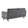 thumbnail image 6 of Tufted Sofa, Velvet, Grey Gray, Modern Contemporary Urban Design, Living Lounge Room Hotel Lobby Hospitality, 6 of 9