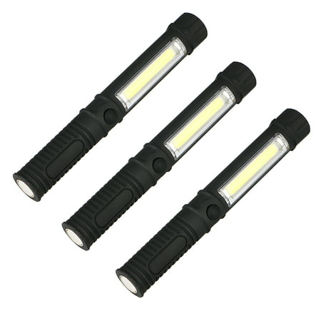 TSV 3-Packs Pocket Pen Work Light Portable 300 Lumen COB LED Flashlight with Magnetic Base, Torch Penlight for Camping Household Inspection