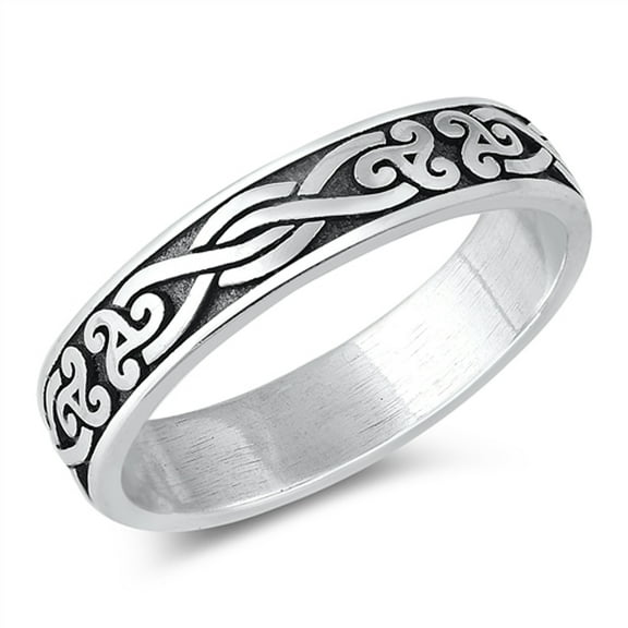 Traditional Celtic Triquetra Ring .925 Sterling Silver Band Jewelry Female Male Unisex Size 5