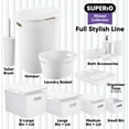 thumbnail image 5 of Superio 5L Small White Ribbed Storage Bin with Lid, Plastic Storage Basket, 5 of 6
