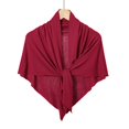 thumbnail image 2 of LEKODE Women Triangle Knit Shawl Wrap with Pull Through Loop, Versatile Poncho Cover Up for Wedding Daily Evening Wear Wine One Size, 2 of 5