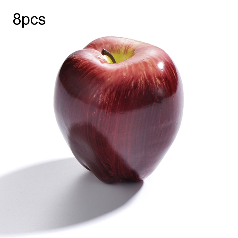 Red Apples 3 pcs Artificial Lifelike Plastic Fake Fruit Craft Decor 9x8x8cm 