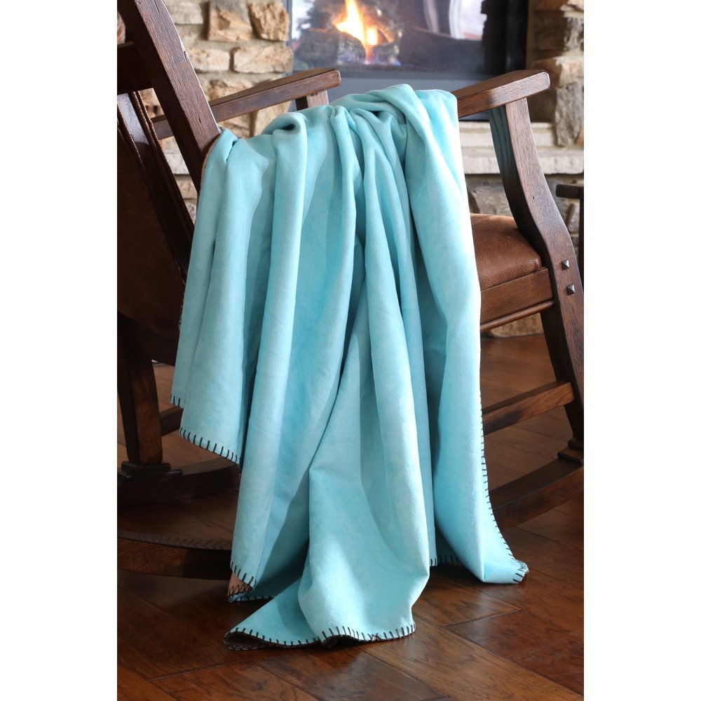 Carstens Turquoise Suede Throw Blanket