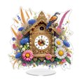 thumbnail image 1 of Reloj Acrílico Forma Especial Adornos Pájaro Flores, 1 of 6