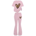 thumbnail image 2 of EnJoCho Preschool Girls Matching Shirt and Shorts Set for First Day of School Girls Summer Clothes Leopard Print Short Sleeve Crewneck T-Shirts and Elastic Waist Casual Pants 2 Pcs Outfits, 2 of 9