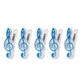 thumbnail image 2 of 5 paquetes de clips de plástico para música, marcapáginas con forma de clave para el aula. Azul, 2 of 8