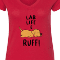 thumbnail image 4 of Inktastic Lab Life is Ruff Yellow Lab Women's V-Neck T-Shirt, 4 of 5