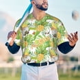 thumbnail image 4 of Fotbe Gnome and Pineapple Baseball Jersey Shirt for Men and Women, Casual Short Sleeves Button Down T-Shirt-Small, 4 of 9