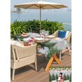 thumbnail image 4 of Outdoor Tablecloth with Umbrella Hole and Zipper, Grey Christmas Rectangle Table Cloth 60x102 Inch Waterproof Tablecloth, Xmas Tree Ball Snowflake Winter Gifts Picnic Table Cover for Patio Camping, 4 of 7