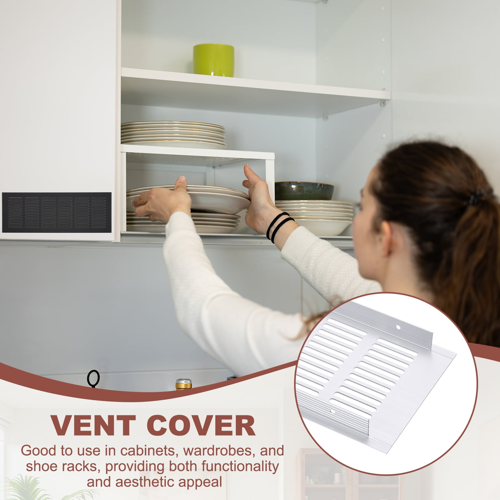 Uxcell 20 x 4" Rectangle Ventilation Grille 3Pcs Aluminum Air Vent Cover Silver