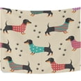 thumbnail image 5 of Coolnut Cute Dachshund Dog Tapestry Washable Polyester Art Wall Hanging Blanket for Living Room Bedroom Dorm Party, 60 x 40 Inch Home Decor Gifts, 5 of 7