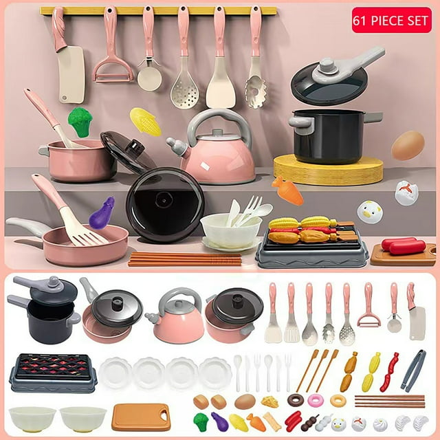 HUASHENG Life Like Kitchen Cooking Set: Fruit Chopping Stir Frying With Induction Cooker Create A Dedicated Pretend Play Toy For Kids On A Fun Culinary