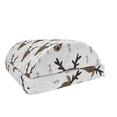 thumbnail image 1 of Landscape Foot Rest, Winter Woods Theme Pattern of Deer Heads with Antlers and Fir Trees, Non-Slip Backing Ergonomic Memory Foam Leg Support for Office, White Sepia Dark Taupe, by Ambesonne, 1 of 5