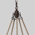 thumbnail image 3 of TOMIYA Wood Pendant Light Chandelier White Wagon Wheel Rustic 5-Light Farmhouse Hemp Rope for Kitchen Living Dining Room Foyer, 3 of 5