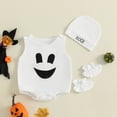 thumbnail image 4 of Infant Ghost Romper Bodysuit Halloween Costume Set With Hat And Shoes 0 18M, 4 of 9