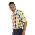 thumbnail image 2 of Vibes Men's Pique 2 Button Placket Printed Polo Shirts Relax Fit, 2 of 2