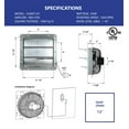 thumbnail image 2 of iLiving USA 12 in. Variable Speed Shutter Wall-Mounted Exhaust Fan, 2 of 5