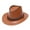 Khaki, variant on Hats Adult Fashion Sun Protection Solid Western Cowboy Leather Windproof Hat