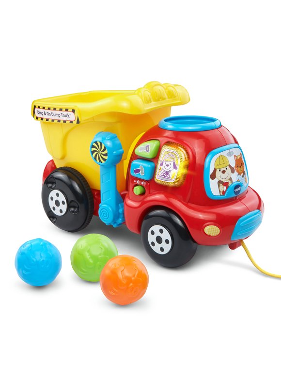 VTech, Drop and Go Dump Truck, Toddler Toy, Construction Toy