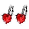 thumbnail image 1 of Fiudx Pendientes En Forma de Corazón, Diseño de Circonitas Coloridas, Estilo de Aleación Geométrica, Estilo Único, Accesorio Versátil para Eventos, Regalo Perfecto para Ella, Un Complemento Llamativo, 1 of 2