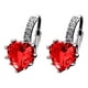 thumbnail image 1 of Pendientes para mujer, regalos para mujer Pendientes de mujer Pendientes de moda multicolor con circonitas en forma de corazón Pendientes tipo botón, 1 of 3