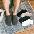 thumbnail image 3 of Guardurnaity Calcetines tobilleros transpirables para hombre y mujer, calcetín de barco poco profundo informal de verano, color sólido Medias 10 pares y gris, 3 of 6