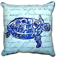 thumbnail image 2 of Betsy Drake SN344 11 x 14 in. Sea Turtle Blue Script Small Indoor & Outdoor Pillow, 2 of 3