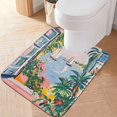 thumbnail image 2 of Yayeee Bath Rug for Bathroom Floor Non Slip Rectangle Fluffy Soft Absorbent Mat, 16"x24", Floral Seaside, 2 of 7
