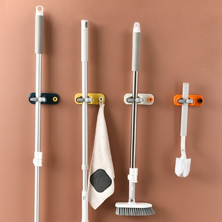 

Papaba Mop Rack Keep Tidy Space Saving Sturdy Multi-use Broom Brush Organizer Rack