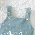 thumbnail image 5 of Odeerbi Infant Boys Girls Clothes Corduroy Embroidered Rompers Summer Jumpsuits Baby Cute Suspender Bodysuit Sleeveless Short Crawling Onesie Blue, 5 of 7