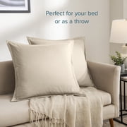 Bare Home Pillow Sham Set - Premium 1800 Collection - Double Brushed - Euro, Sand