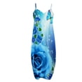 thumbnail image 5 of SMihono Robe Maxi Bohème d'Été pour Femmes Grande Taille Aguichant Mode Sans Manches Imprimée Col en V avec Poches Robe Longue de Plage, 5 of 5