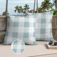 thumbnail image 3 of Aqua Plaid Outdoor Pillow Covers 24x24 Set of 2,Waterproof Patio Throw Pillowcase Protectors,Spring Summer Farmhouse Buffalo Checkered Decorative Pillow Shams Cushion Covers for Seat Bed Couch Sofa, 3 of 8