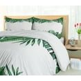 thumbnail image 5 of Ambesonne Palm Leaf Duvet Cover Sets, Forest Leaves Frame, 2-Queen, Hunter Green, 5 of 7