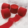 thumbnail image 4 of Cinta decorativa Mlurcu de seda roja, 3,8 cm x 36,5 m, borde deshilachado, 4 of 7