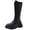 Black, variant on Women's Moto Mid Calf Boots Anti Slip Soft Sole Wide Width Winter Tall Platform Boots Black 9.5