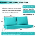 thumbnail image 2 of SDJPOI Outdoor Loveseat Cushion Set, 48 x 24 inch, Waterproof & Fade Resistant Cushions for Couch Bench and Swing (Lake Blue), 2 of 7