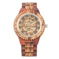 thumbnail image 2 of BotaniNest Dentily Men's Wooden Triangle Skeleton Automatic Timepiece Mechanical Wood Timekeeper For Men, 2 of 7