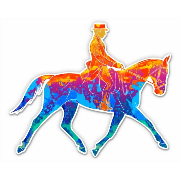 Equestrian Horse Riding - 3" Vinyl Sticker - For Car Laptop Water Bottle Phone - Waterproof Decal