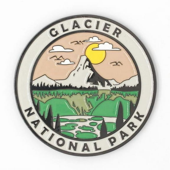 Glacier National Park Collectible Magnet - Enamel Finish, 52mm
