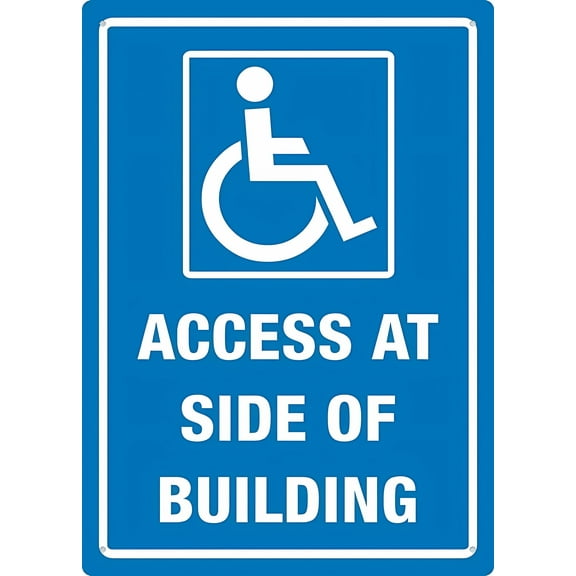 Access at Side of Building Vintage Sign - 8"x12" Metal Tin Warning Sign, Home Farm Bar Coffee Shop Club Wall Decor